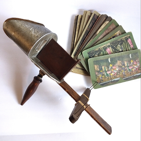 Stereoscope 1901 Antique Underwood and Underwood, with 17 Photo Cards - Picture 2 of 16